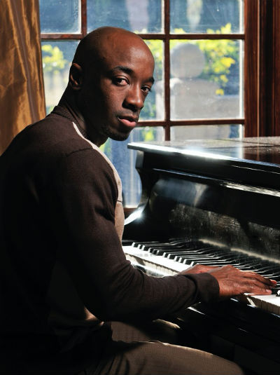 A man playing piano
